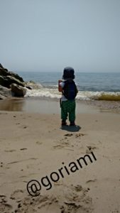 Toddler Paddling in sea
