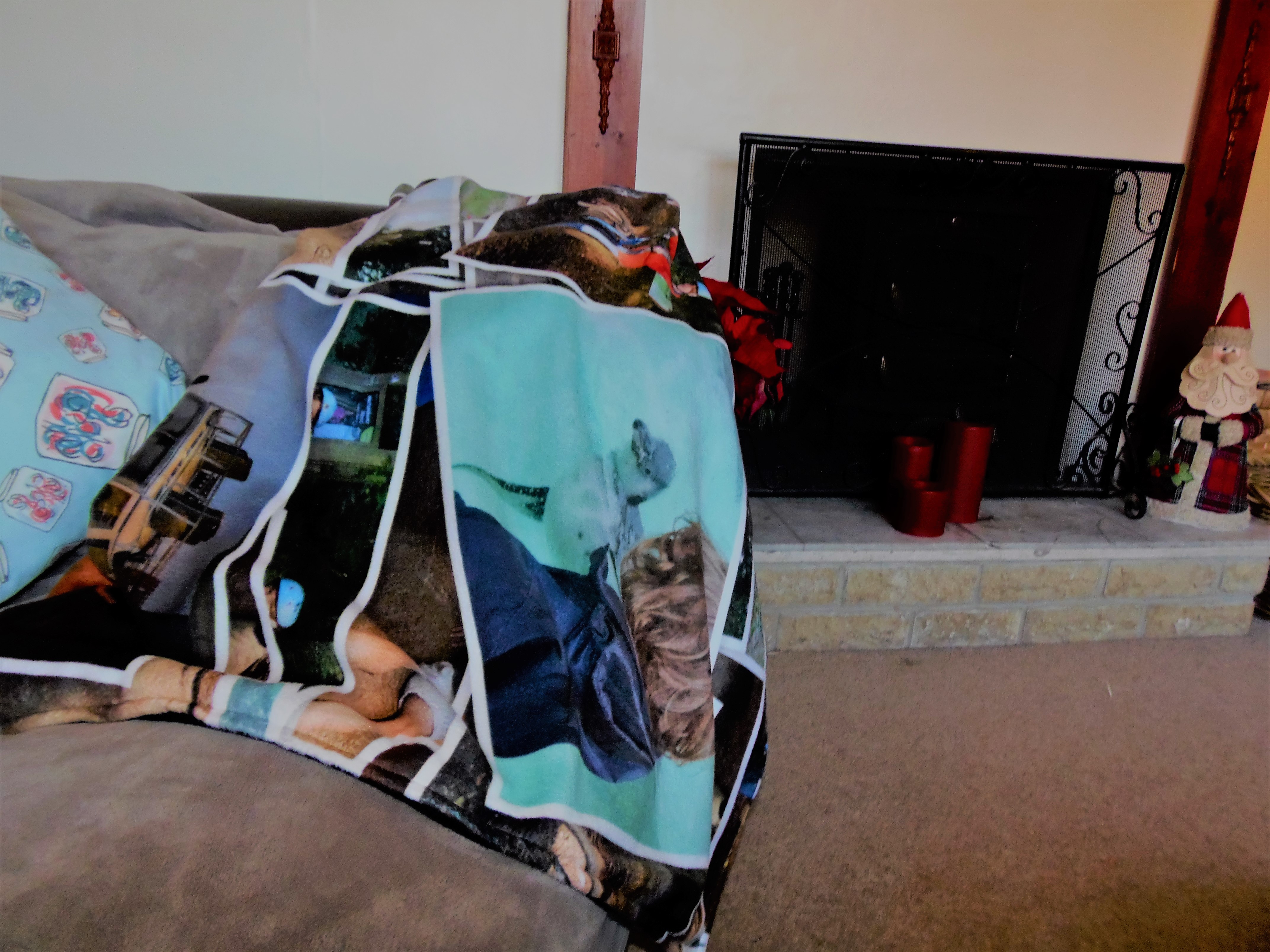 Blanket with photos printed on